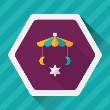 oyuncak uzun gölge, eps 10 düz simgesiyle asılı Bebek karyolası/beşik