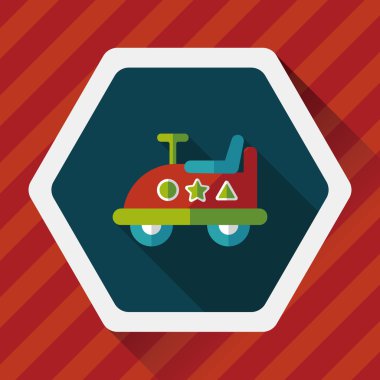 oyuncak araba uzun gölge düz simgesiyle