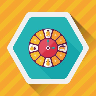 Noel tarzı saat düz simgesi ile uzun gölge eps10