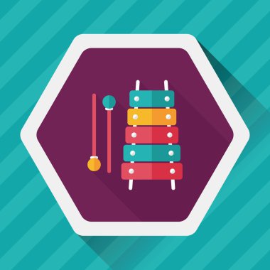 Uzun Gölge, eps10 ksilofon düz simgesi