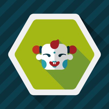 Çin yeni yılı uzun gölge, eps10, Maitreya bez bebek ile düz simgesi