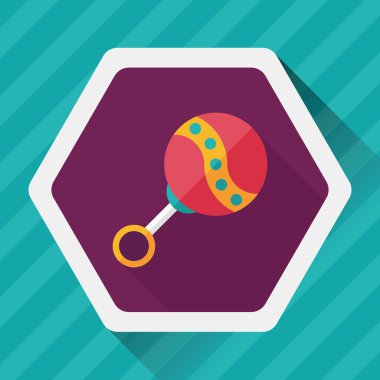 Bebek çıngırağı uzun gölge, eps 10 düz simgesiyle