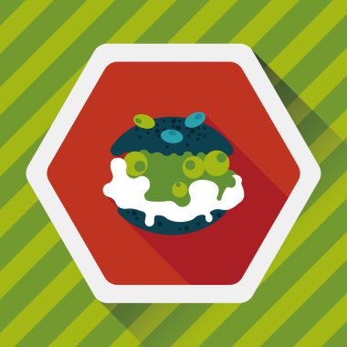 Uzun Gölge, eps10 ile krem puffs düz simgesi