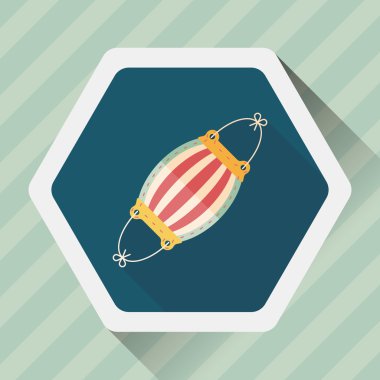 tıbbi maske uzun gölge ile düz simgesi