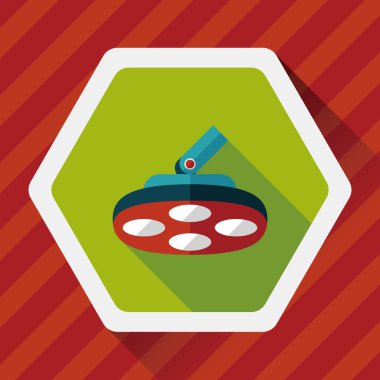 Ameliyathane uzun gölge ışık düz simgesi