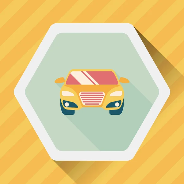 Dopravní automobil ploché ikona s dlouhý stín, eps10 — Stockový vektor