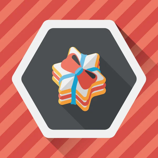 Gift flat icon with long shadow, eps10 — стоковый вектор