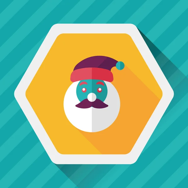 Santa claus platte pictogram met lange schaduw eps10 — Stockvector