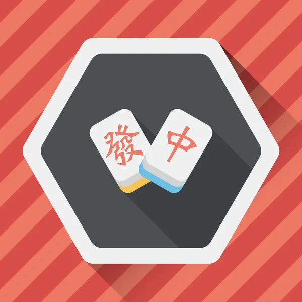 Čínský Nový rok plochý ikona s dlouhý stín, čínské mAh — Stockový vektor