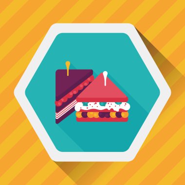 sandviç uzun gölge, eps10 düz simgesiyle