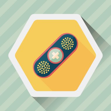 uzun gölge ile tıbbi sargı düz simgesi