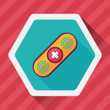 uzun gölge ile tıbbi sargı düz simgesi