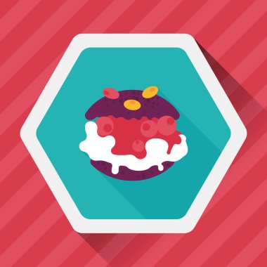 Uzun Gölge, eps10 ile krem puffs düz simgesi