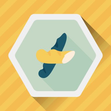 Uzun Gölge, eps10 ile Fransız ekmeği düz simgesi