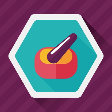 uzun gölgeler ile harç ve havaneli düz stil ikonu