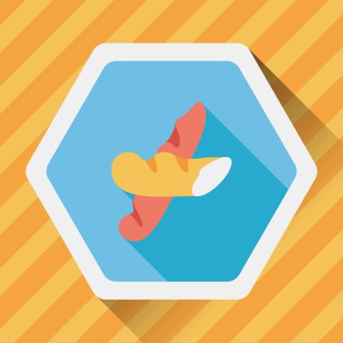 Uzun Gölge, eps10 ile Fransız ekmeği düz simgesi