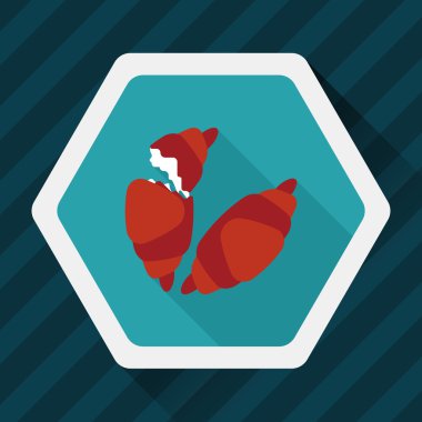 kruvasan uzun gölge, eps10 düz simgesiyle