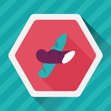 Uzun Gölge, eps10 ile Fransız ekmeği düz simgesi