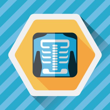 x-ışını uzun gölge düz simgesi