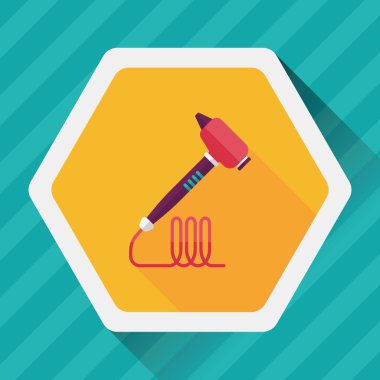 dişçi matkabı ile uzun gölge düz simgesi