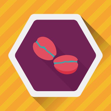 kahve çekirdeği uzun gölge, eps10 düz simgesiyle