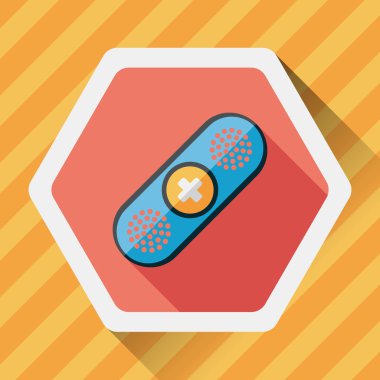 uzun gölge ile tıbbi sargı düz simgesi