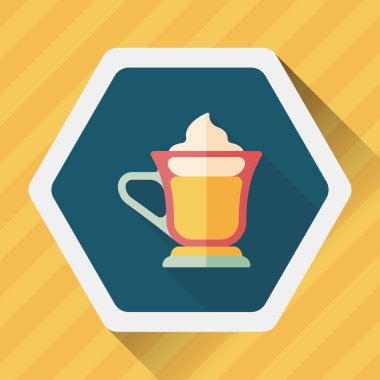 gezici kahve düz simgesine uzun gölge, eps10 ile buzlu