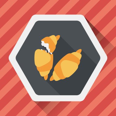 kruvasan uzun gölge, eps10 düz simgesiyle