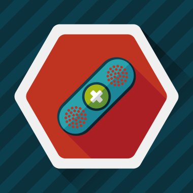 uzun gölge ile tıbbi sargı düz simgesi