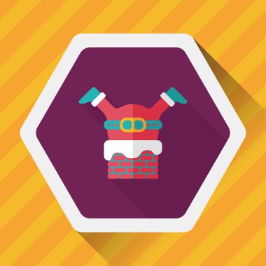 Noel Baba uzun gölge, eps10 düz simgesi