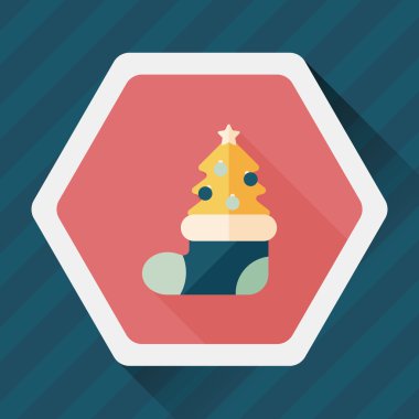 Uzun Gölge, eps10 ile Noel ağacı düz simgesi