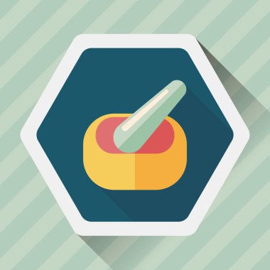 uzun gölgeler ile harç ve havaneli düz stil ikonu