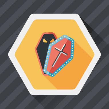 tabut düz simgesi ile uzun gölge, eps10