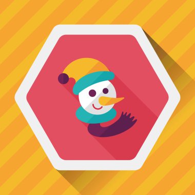 kardan adam düz simgesi ile uzun gölge, eps10