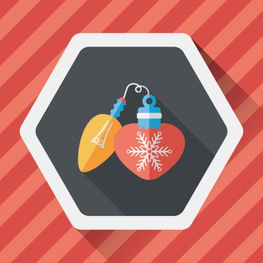 Uzun Gölge, eps10 ile Noel ampul düz simgesi