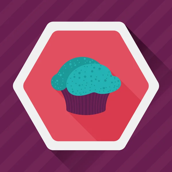 Cupcake icono plano con sombra larga, eps10 — Vector de stock