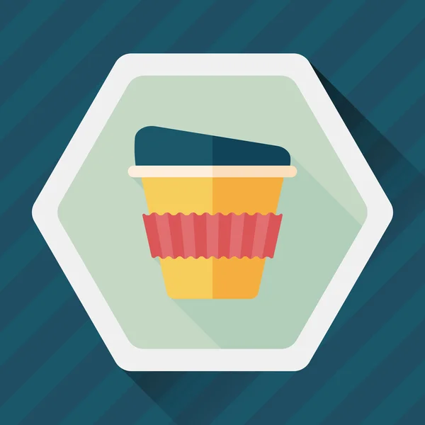 Take eaway coffee flat icon with long shadow, eps10 — стоковый вектор