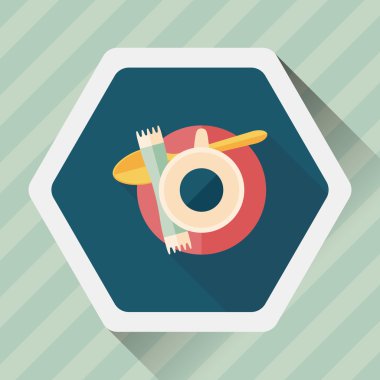 siyah kahve uzun gölge, eps10 düz simgesiyle