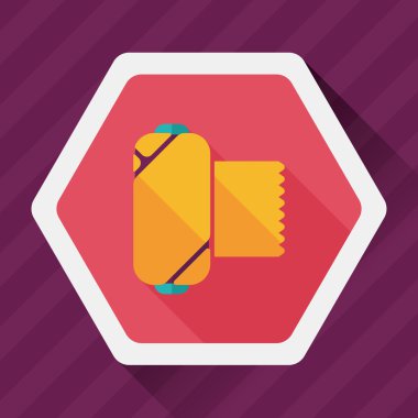 uzun gölge ile tıbbi sargı düz simgesi