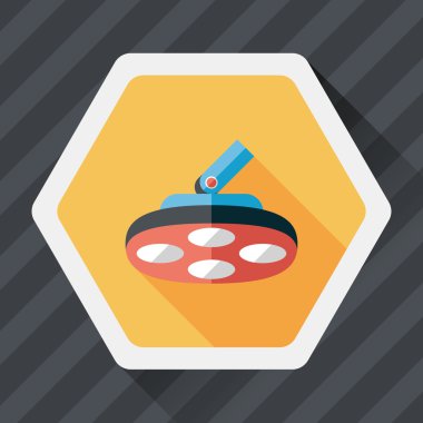 Ameliyathane uzun gölge ışık düz simgesi