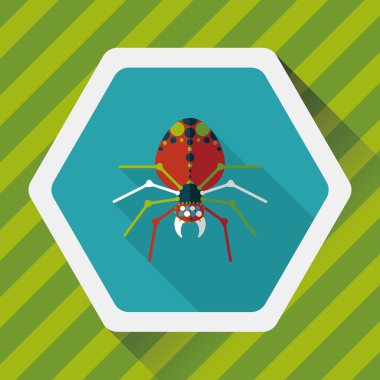 Uzun Gölge, eps10 örümcek düz simgesi