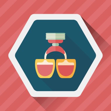 Uzungölgeli kahve makinesi düz simgesi, eps10