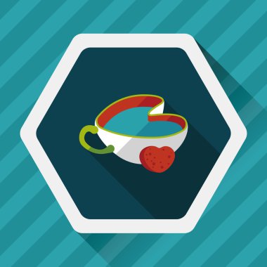 Uzun Gölge, eps10 ile kahve düz simgesi