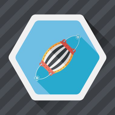 tıbbi maske uzun gölge ile düz simgesi