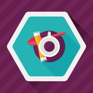 siyah kahve uzun gölge, eps10 düz simgesiyle