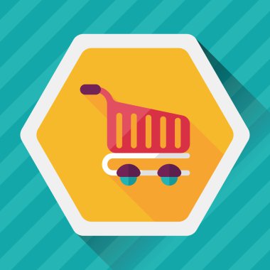 Uzun Gölge, eps10 ile alışveriş sepeti düz simgesi