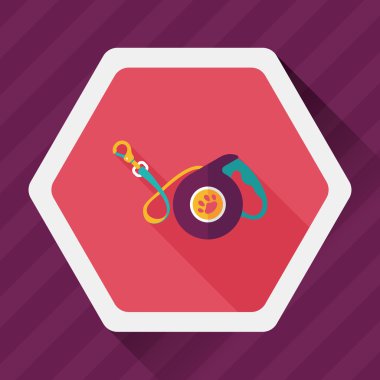 Evcil köpek uzun gölgeli düz simge, eps10