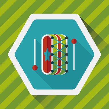 Uzun Gölge, eps10 davul düz simgesi