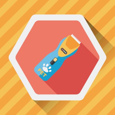 Uzun Gölge, eps10 ile evde beslenen hayvan tıraş makinesi düz simgesi