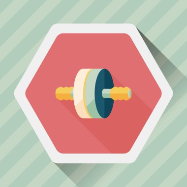 Uzun Gölge, eps10 ile egzersiz silindir düz simgesi